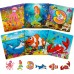 Toytexx Wooden Jigsaw Puzzles, 6 Pack Ocean Puzzles for Toddlers Kids 3 Years Old Educational Toys for Boys and Girls